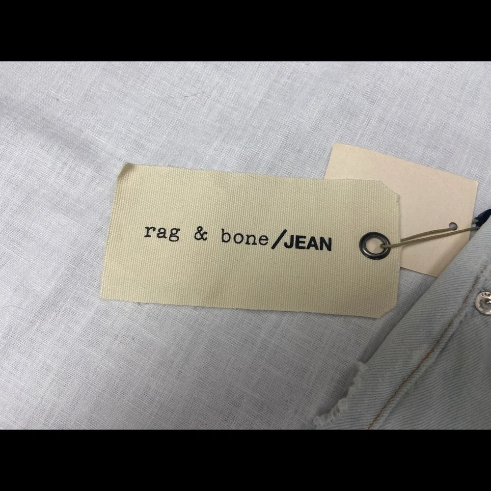 NWT Rag & Bone Light Denim Skirt Norte Distressed Shredded Size 24 Y2K - Picture 6 of 9